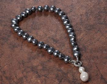 Beautiful egg shape shell pearls necklace set 2