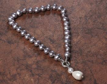 Beautiful egg shape shell pearls necklace set 2
