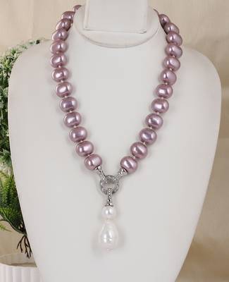Beautiful egg shape shell pearls necklace set 1
