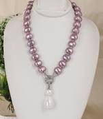 Beautiful egg shape shell pearls necklace set