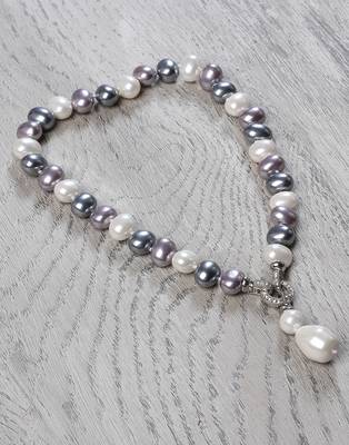 Beautiful egg shape shell pearls necklace set 2