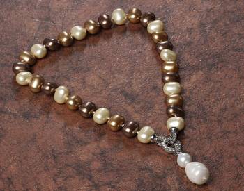 Beautiful egg shape shell pearls necklace set 2