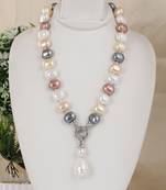 Beautiful egg shape shell pearls necklace set