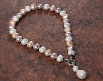 Beautiful egg shape shell pearls necklace set 2