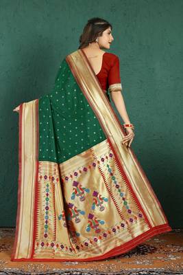 Green Colour Paithani Silk Saree 3