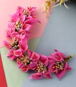 Women pink colored embellished hair accessory set