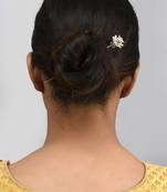 Silver toned oxidised honeybee hairstick