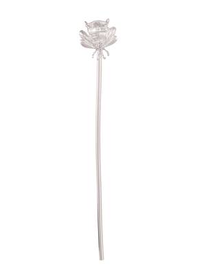 Silver toned oxidised honeybee hairstick 2