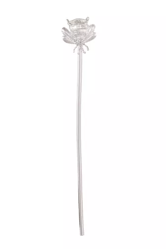 Silver toned oxidised honeybee hairstick
