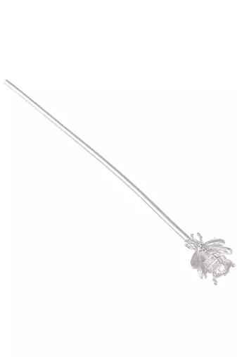 Silver toned oxidised honeybee hairstick