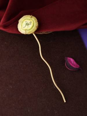 Women gold toned hair stick 1