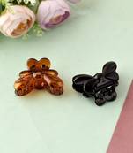 Set of 2 brown & black claw clips