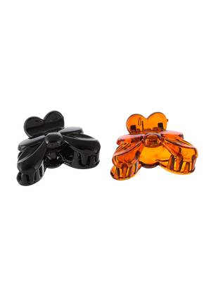 Set of 2 brown & black claw clips 2