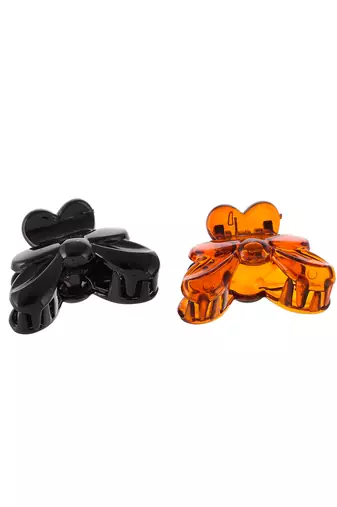 Set of 2 brown & black claw clips