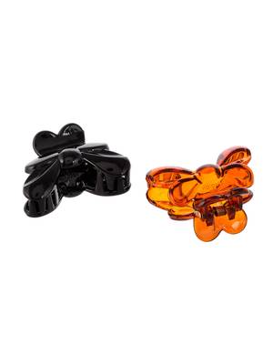 Set of 2 brown & black claw clips 3