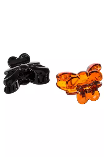 Set of 2 brown & black claw clips