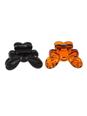 Set of 2 brown & black claw clips 4