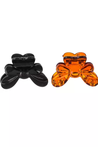 Set of 2 brown & black claw clips