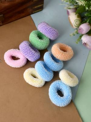 Set of 7 multi colored ponytail holders 1