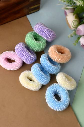 Set of 7 multi colored ponytail holders