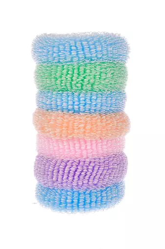 Set of 7 multi colored ponytail holders
