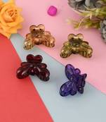 Set of 4 multi casual floral butterfly claw clip