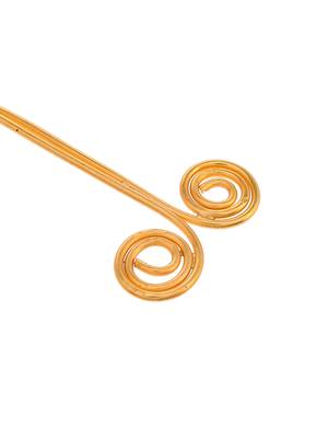 Gold plated metallic spiral hair stick 2