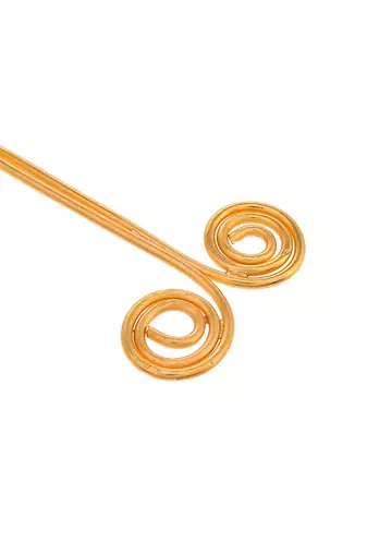 Gold plated metallic spiral hair stick