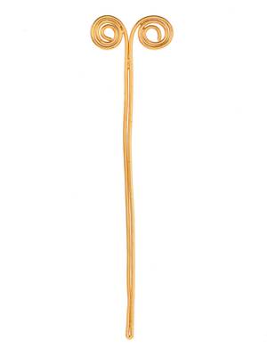 Gold plated metallic spiral hair stick 3