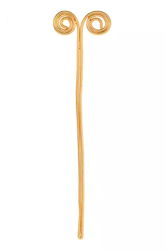 Gold plated metallic spiral hair stick
