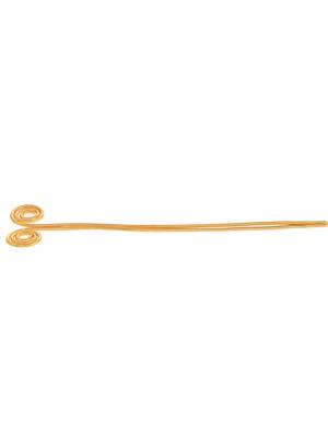 Gold plated metallic spiral hair stick 4