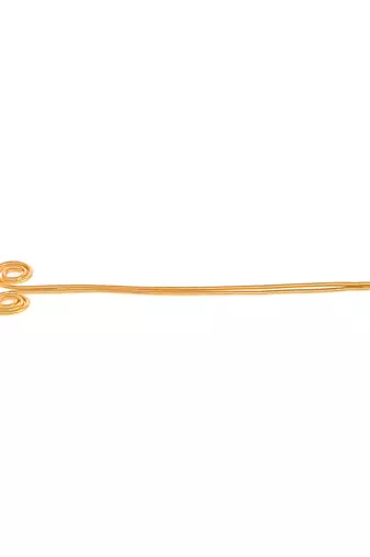 Gold plated metallic spiral hair stick