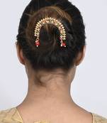 Gold plated multi ethnic wedding hair bun pin