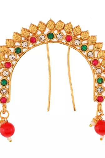 Gold plated multi ethnic wedding hair bun pin