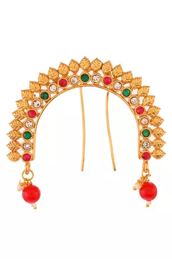 Gold plated multi ethnic wedding hair bun pin