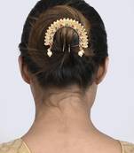 Gold plated multi ethnic wedding hair bun pin