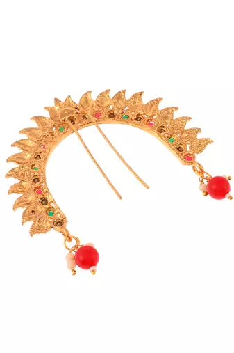 Gold plated multi ethnic wedding hair bun pin