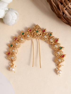Gold plated traditional wedding hair accessory 1