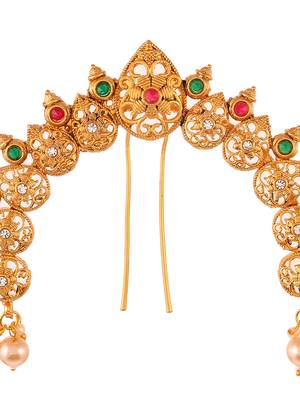 Gold plated traditional wedding hair accessory 3