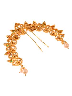 Gold plated traditional wedding hair accessory 4