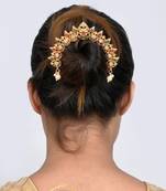 Gold plated multi ethnic wedding hair bun pin