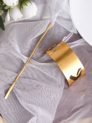 Gold plated metalic hair stick 1