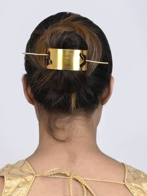 Gold plated metalic hair stick 2