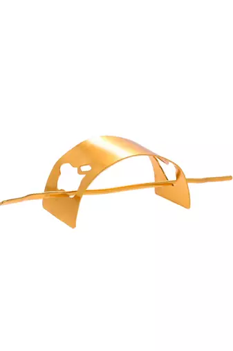 Gold plated metalic hair stick