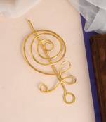 Gold plated metalic hair bun pin