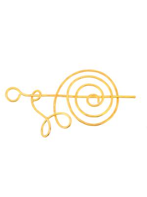 Gold plated metalic hair bun pin 3
