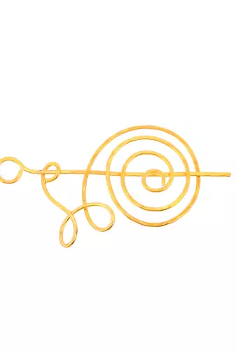 Gold plated metalic hair bun pin