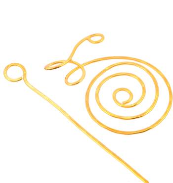 Gold plated metalic hair bun pin 4