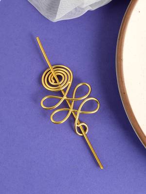Women gold toned embellished hair accessory 1