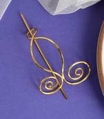 Gold plated metalic hair bun pin